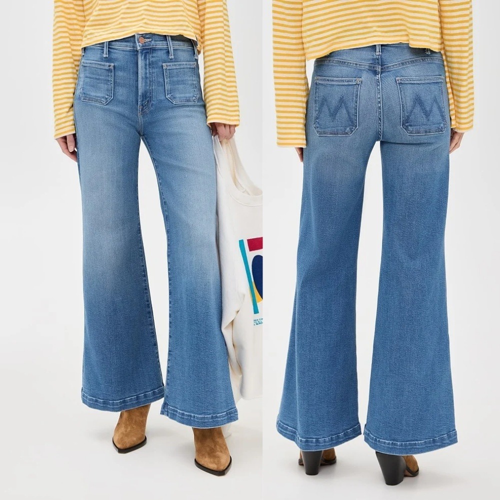 NWT Mother The Patch Pocket Roller Skimp Jeans Healing Jar 27 Wide Leg